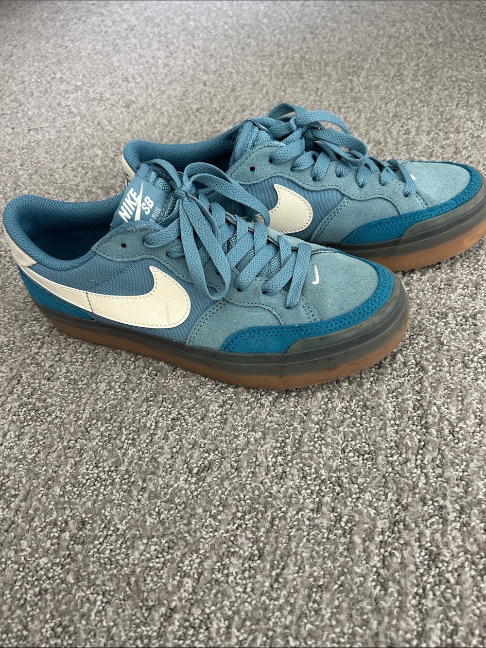 Nike SB Air Zoom Teal and White Skate Sneakers
